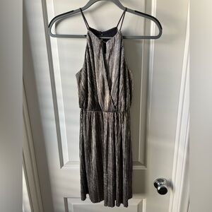 Lush Metallic Keyhole Dress